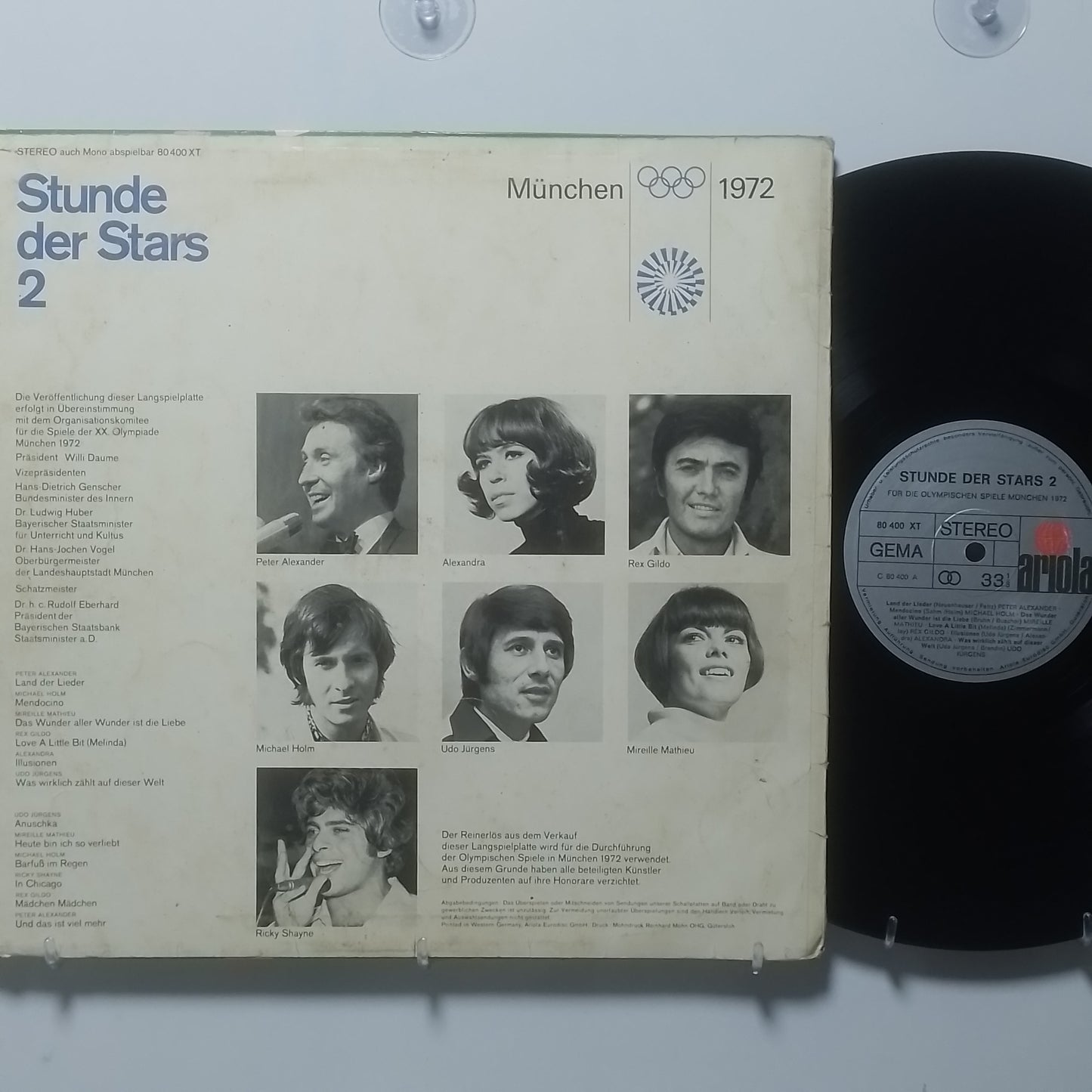 lp Stunde Der Stars 2 Peter Alexander Mireille Mathieu Michael Holm varios made alemania 1972 balada pop