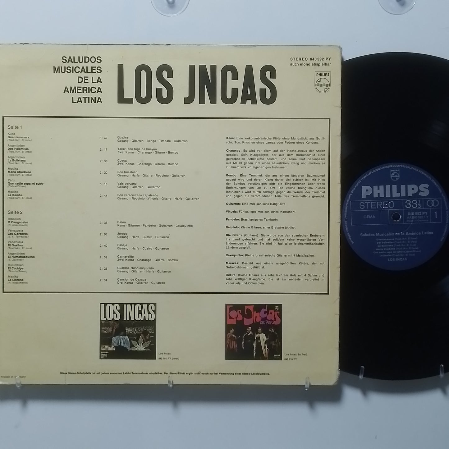 lp Los Incas Saludos Musicales de la America Latina made alemania 1967 andean folk