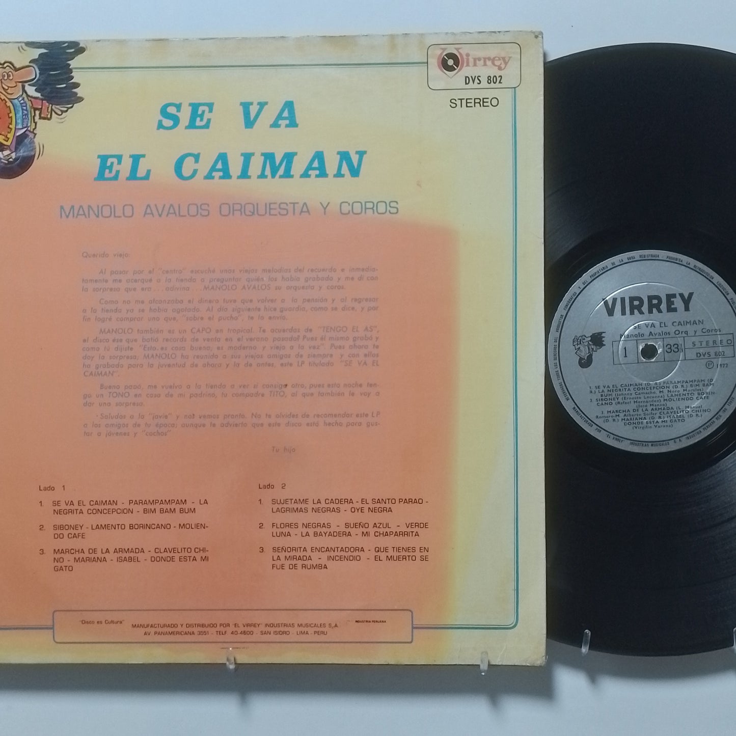 lp Manolo Avalos Orquesta Y Coros Se Va El Caiman made peru 1972 latin cumbia