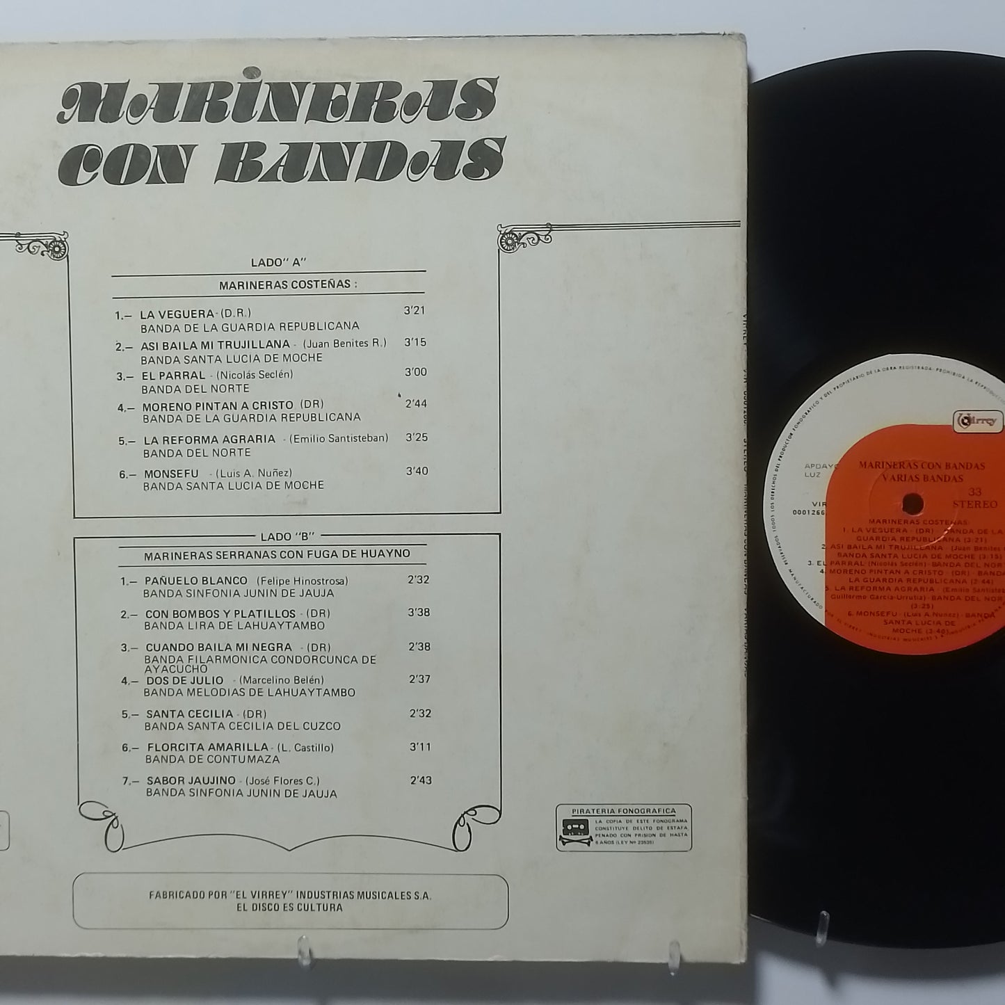 lp Marineras con Bandas Marineras con Bandas made peru 1985 marinera folk