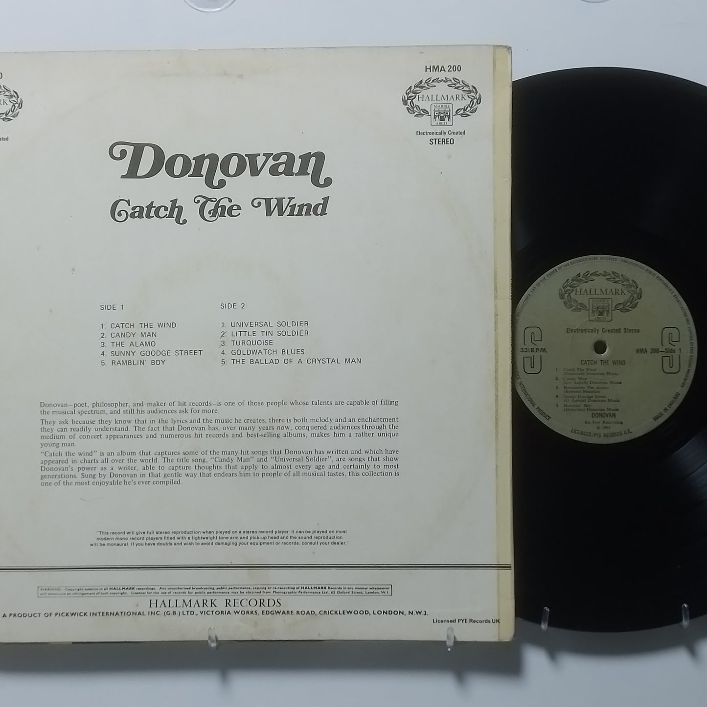 lp Donovan Catch The Wind made inglaterra 1965 rock