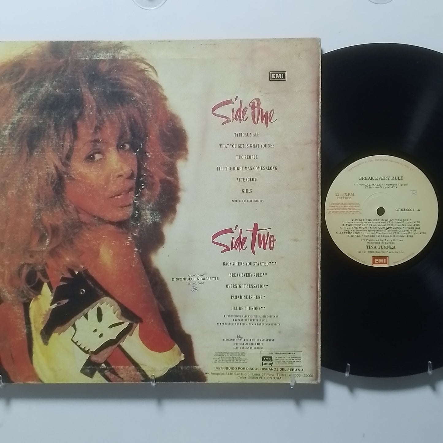 lp tina turner break every rule made peru 1986 gatfold pop