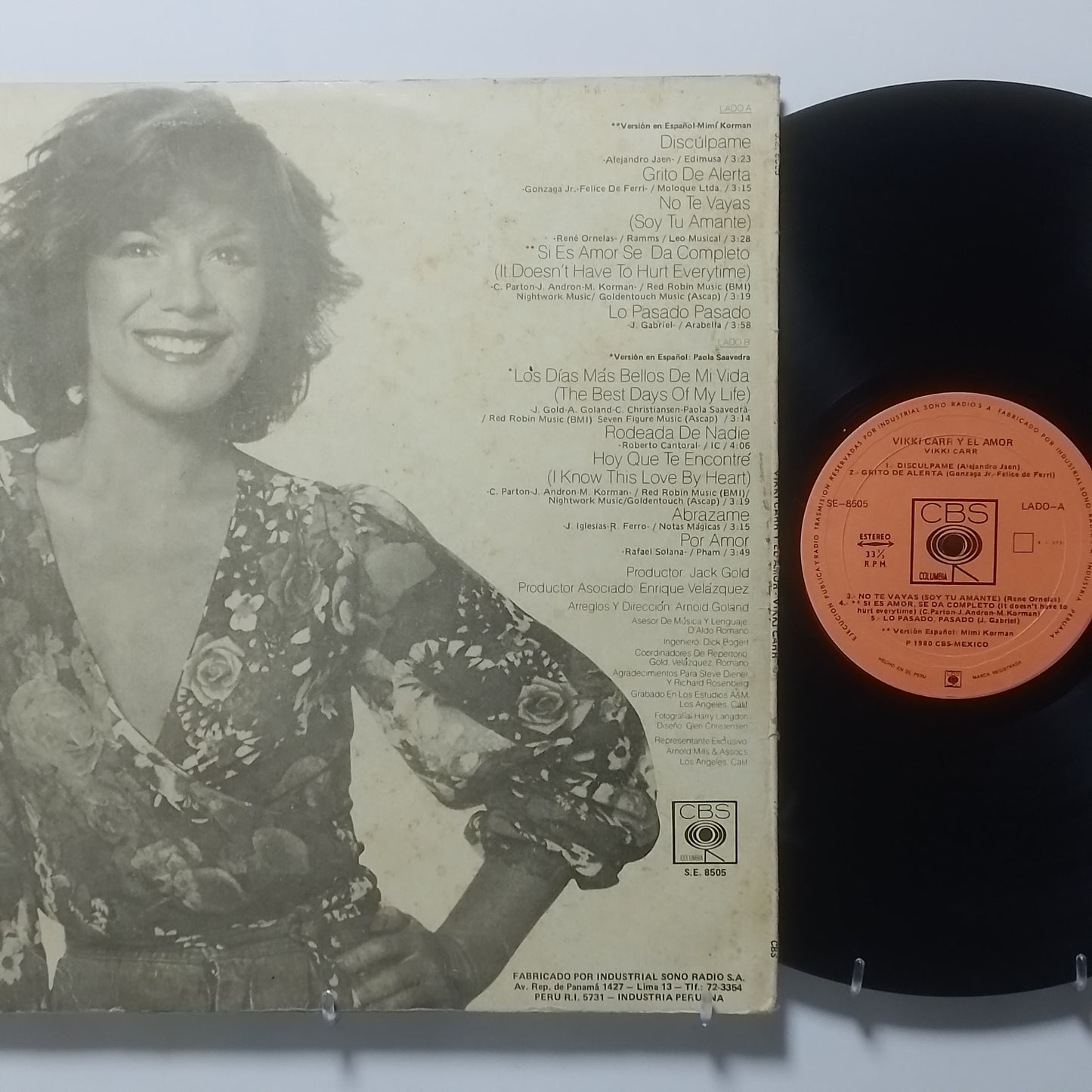 lp Vikki Carr Y El Amor Canta En Español made peru 1980 latin pop