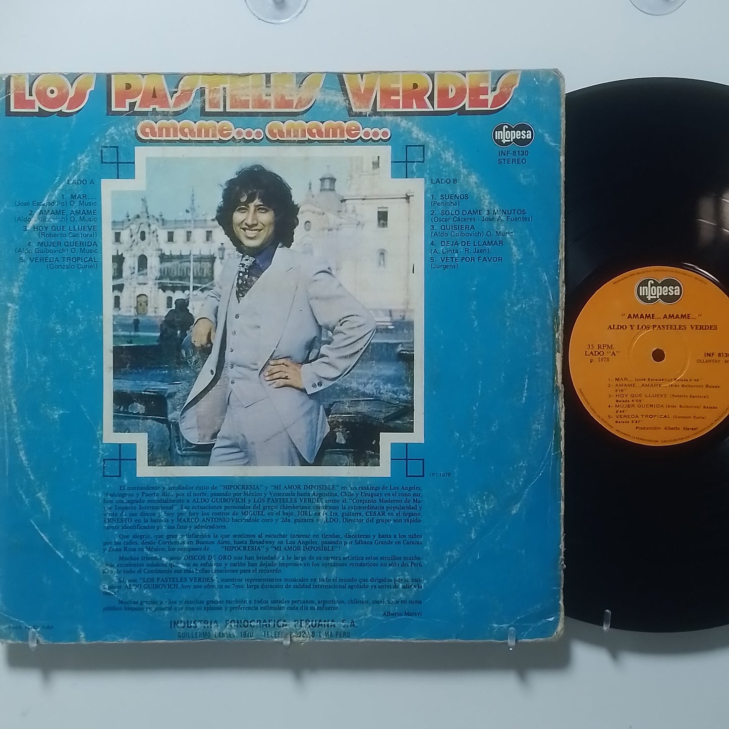 lp Aldo Y Los Pasteles Verdes Amame Amame made peru 1978 rock latin