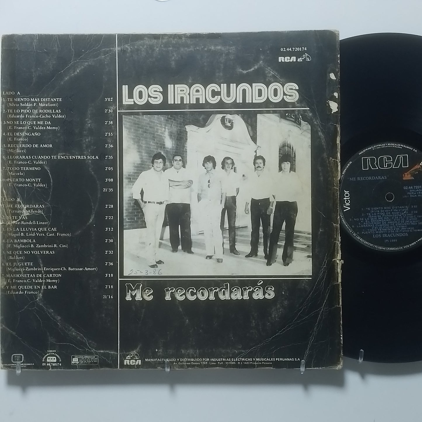 lp los iracundos me recordaras made peru 1986 latin pop