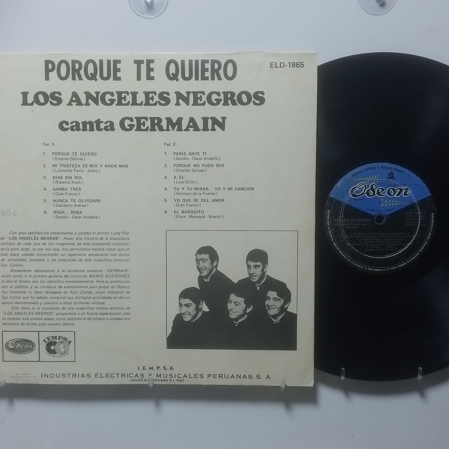 lp Los Angeles Negros por que te quiero made peru 1969 latin pop