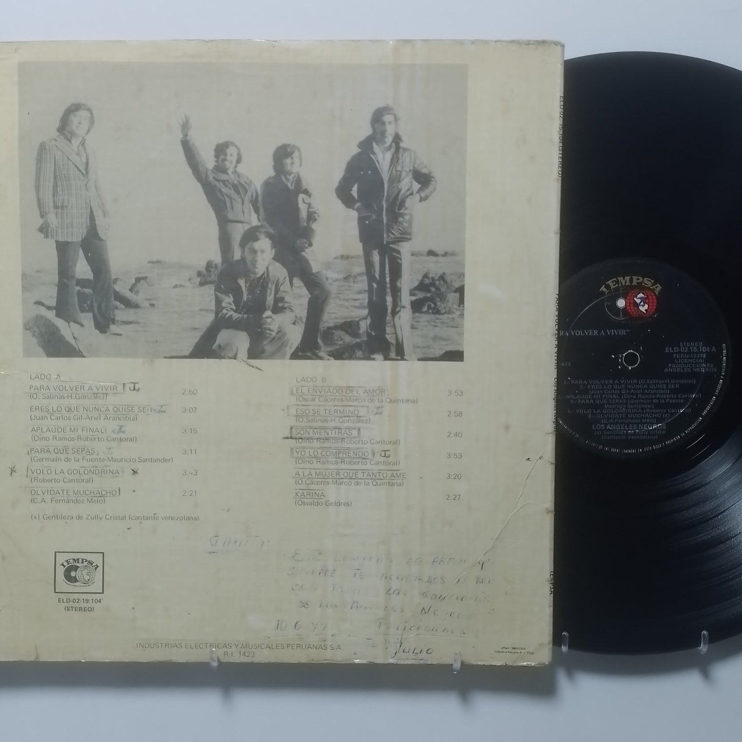 lp Los Angeles Negros Para Volver A Vivir made peru 1974 latin pop