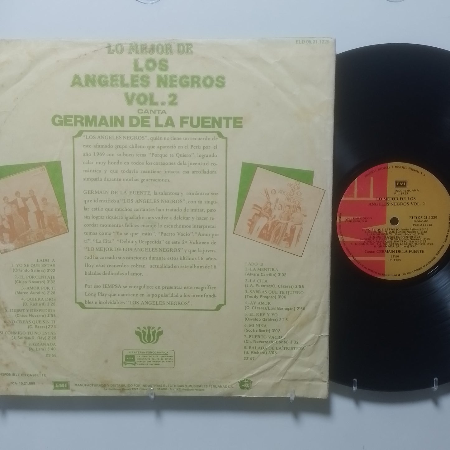 lp Los Angeles Negros Lo Mejor De Los Angeles Negros Vol 2 made peru 1985 latin pop