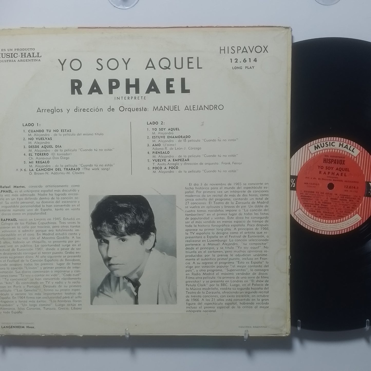 lp Raphael Yo Soy Aquel made argentina 1967 latin pop