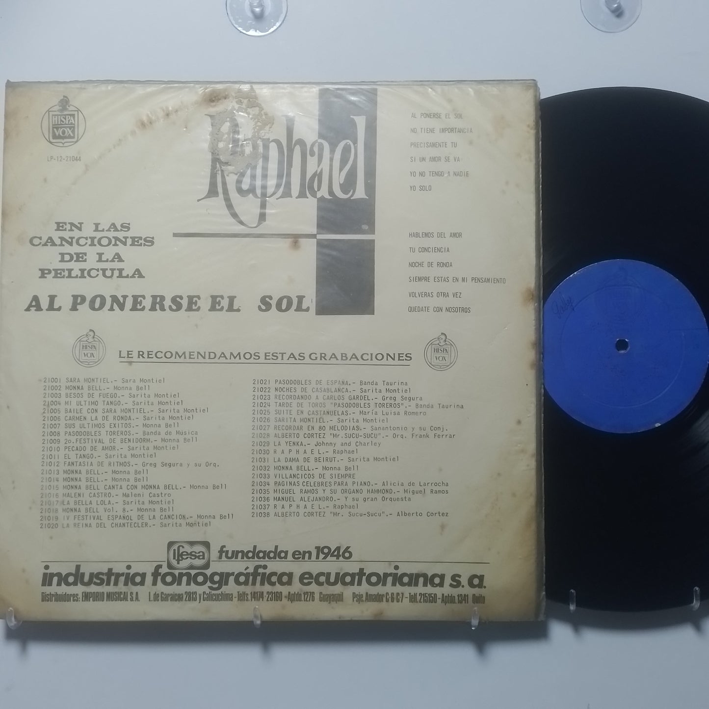 lp Raphael Al Ponerse El Sol made ecuador 1967 pop