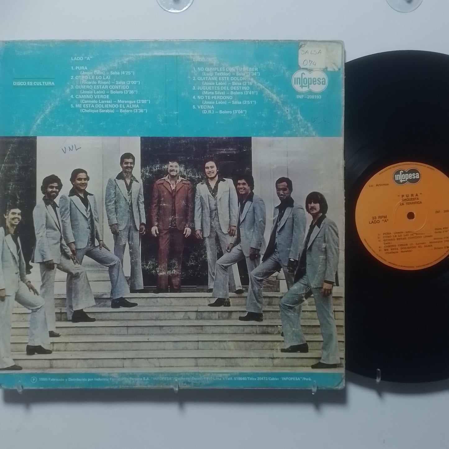 lp Orquesta La Terrifica Pura made peru 1980 salsa