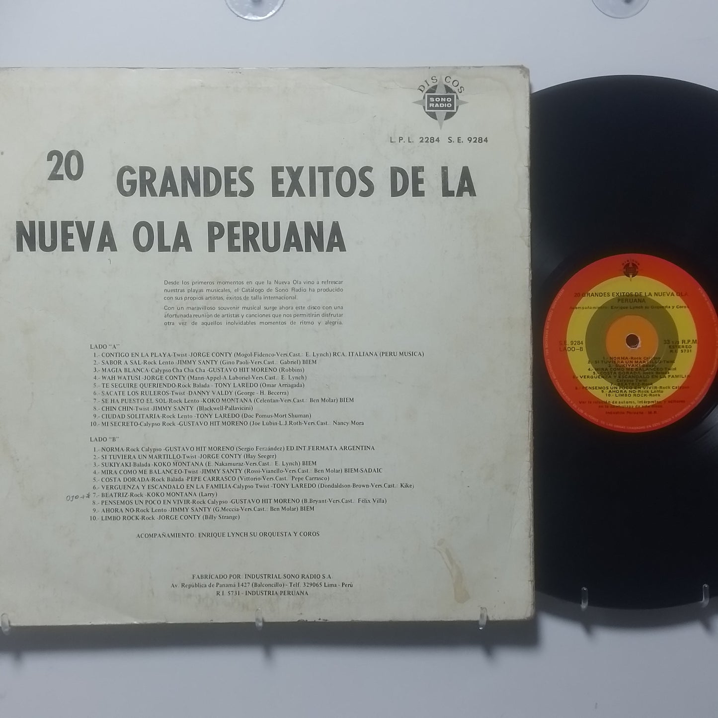 lp 20 grandes exitos de la nueva ola peruana jorge conty jimmy santy gustavo hit moreno varios made peru 1967 rock latin