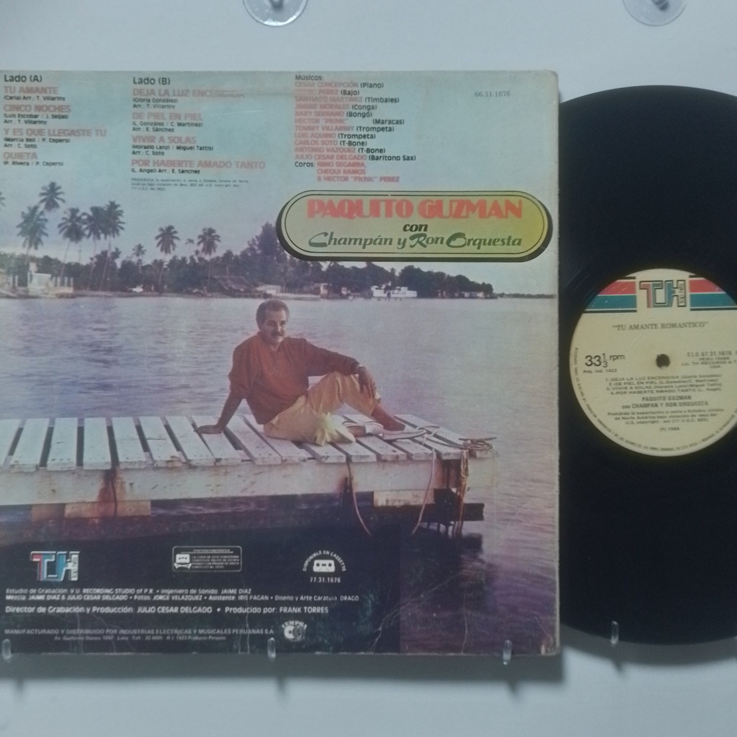 lp Paquito Guzman Con Champan y Ron Orquesta Tu Amante Romantico made peru 1988 salsa