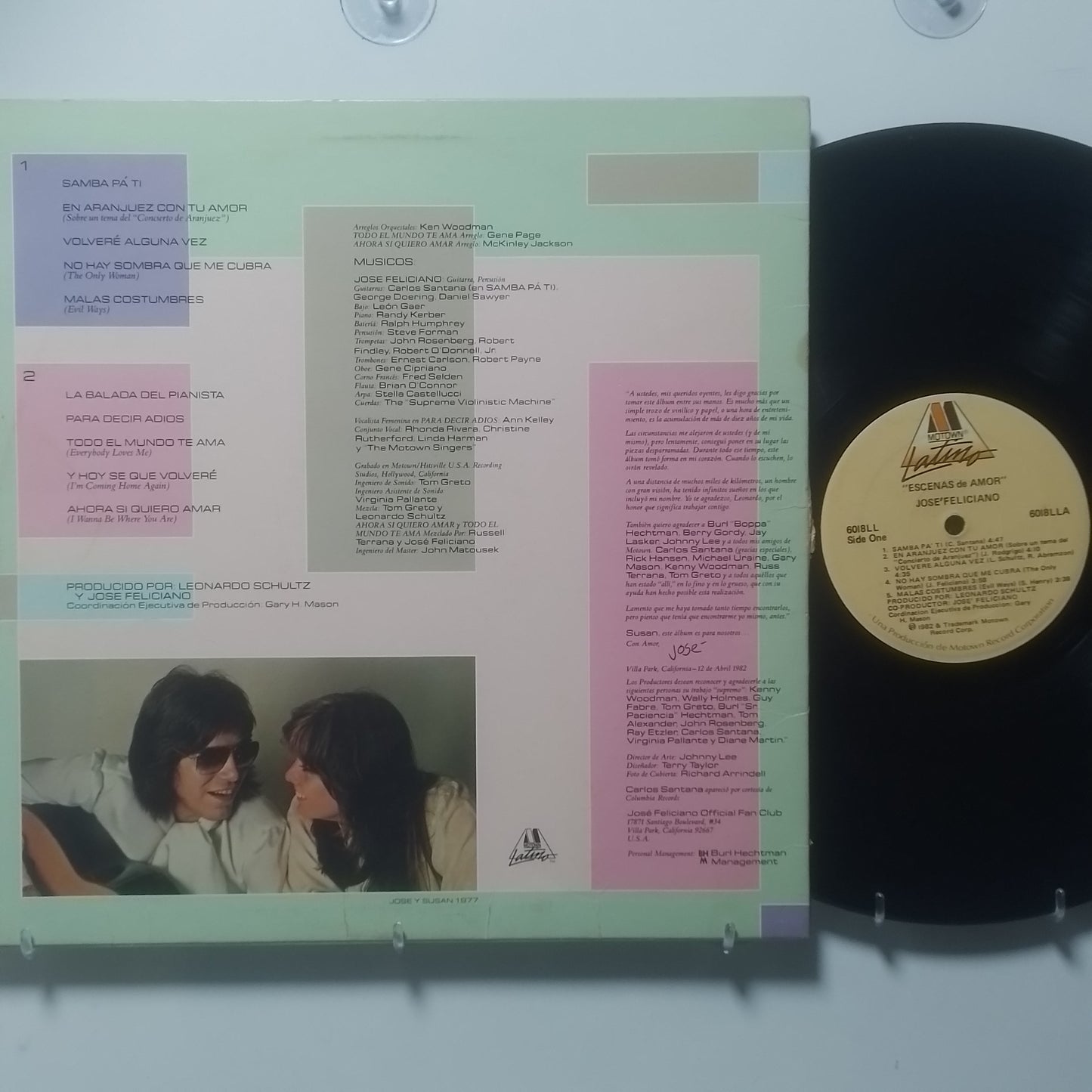 lp Jose Feliciano Escenas De Amor made usa 1982 con insert latin pop