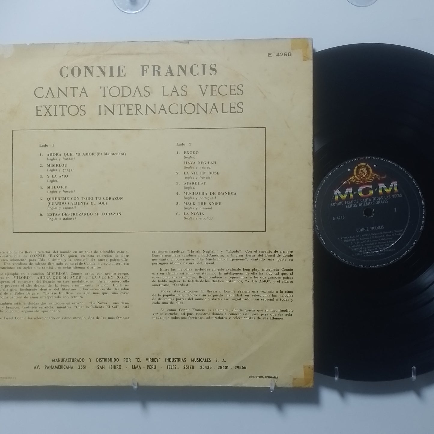 lp Connie Francis Connie Francis Sings All Time International Hits made peru 1965 pop