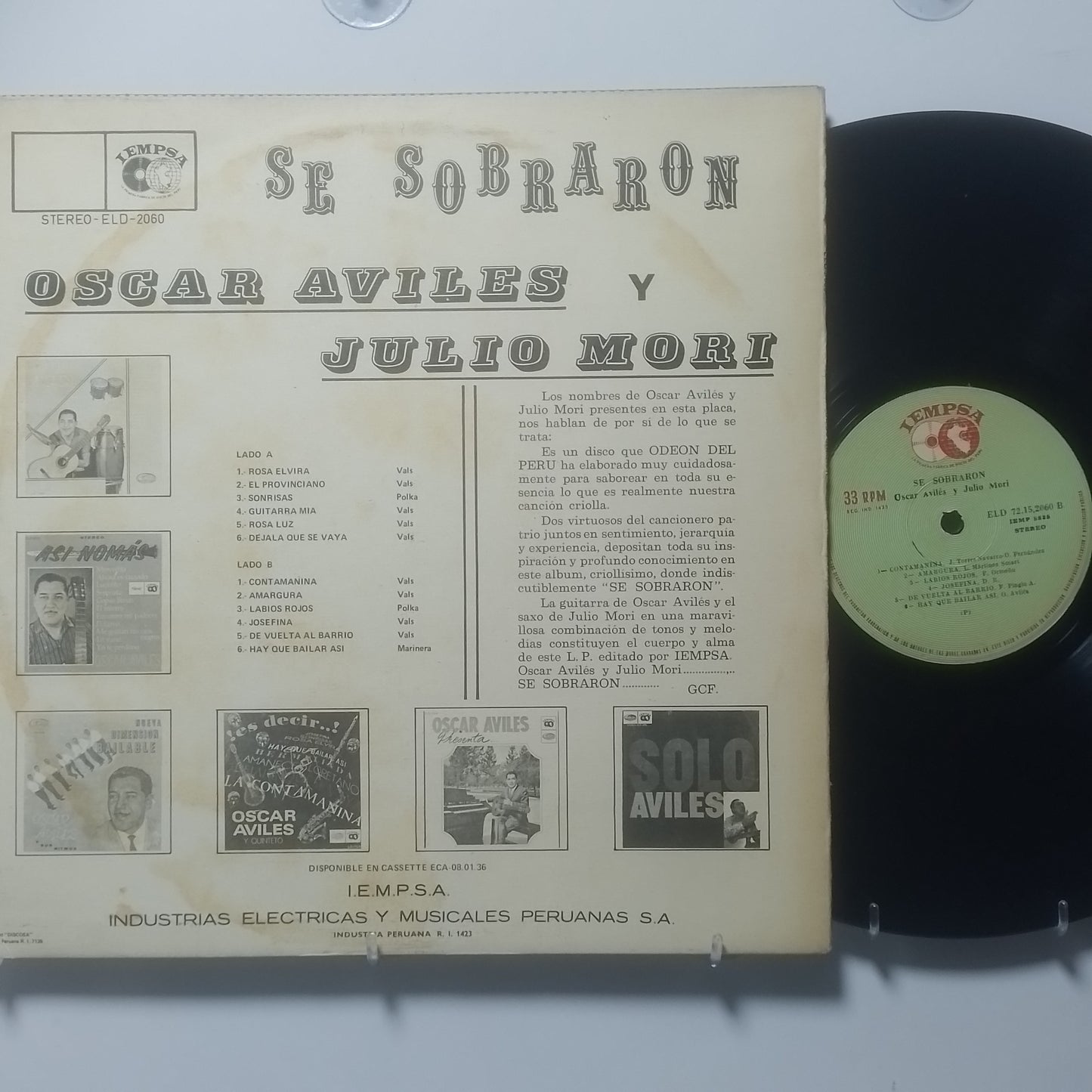 lp Oscar Aviles Y Julio Mori Se Sobraron made peru 1971 folk criollo