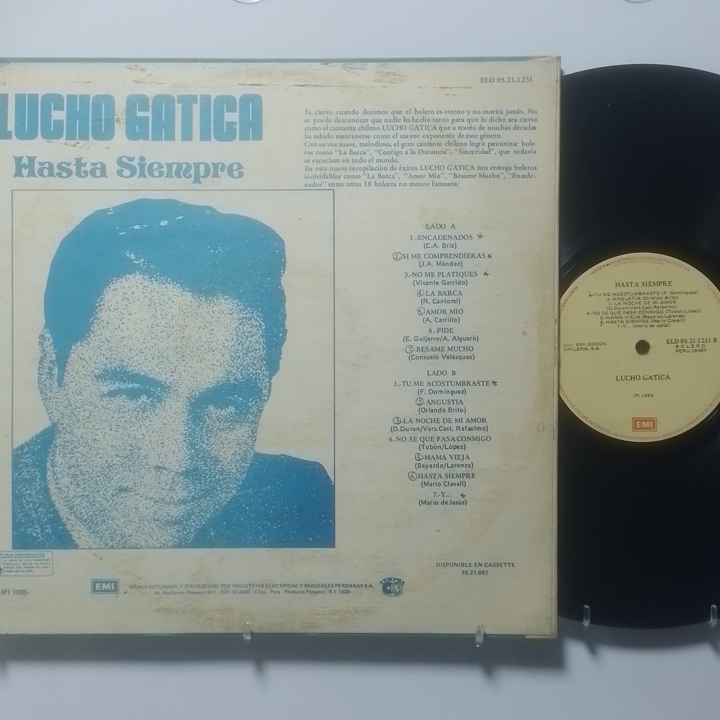 lp Lucho Gatica hasta siempre made peru 1985 latin bolero