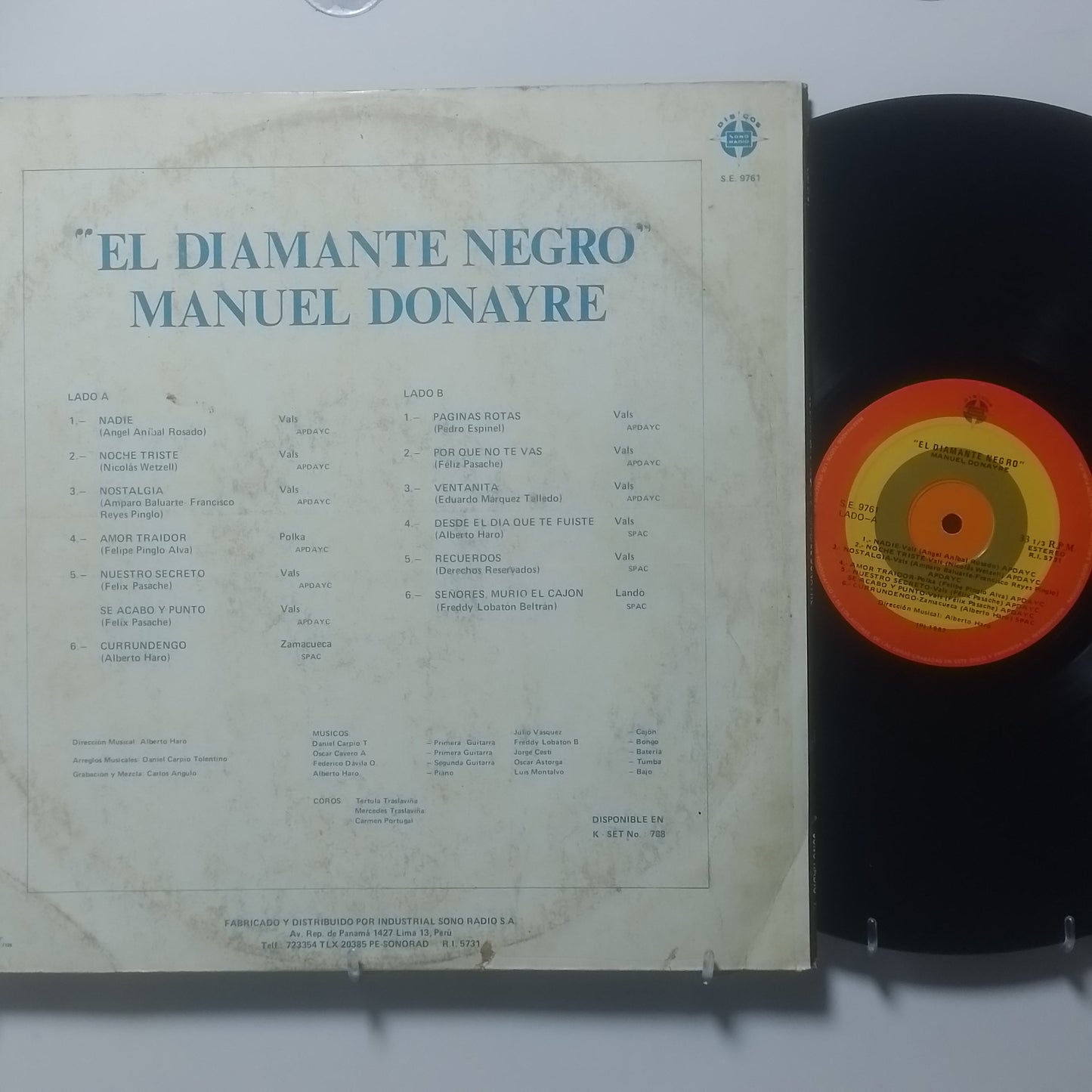 lp manuel donayre el diamante negro made peru 1982 criollo folk