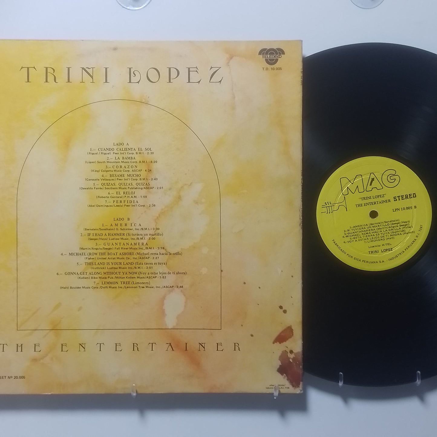 lp Trini Lopez The Entertainer made peru 1981 vocal pop