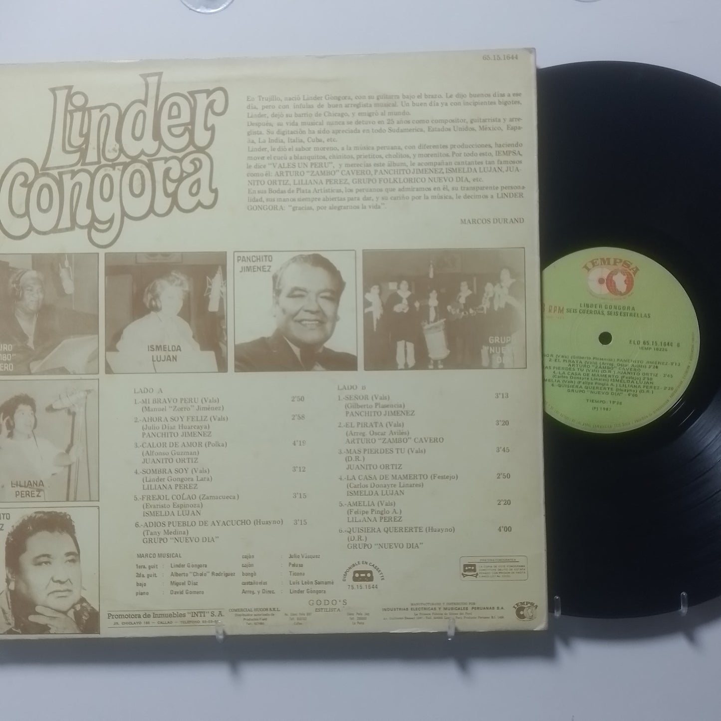 lp Linder Gongora Seis Cuerdas Seis Estrellas made peru 1987 criollo folk