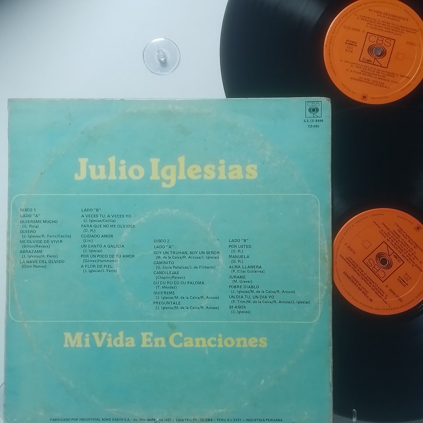 x2 lp Julio Iglesias Mi Vida En Canciones made peru 1980 gatefold latin pop