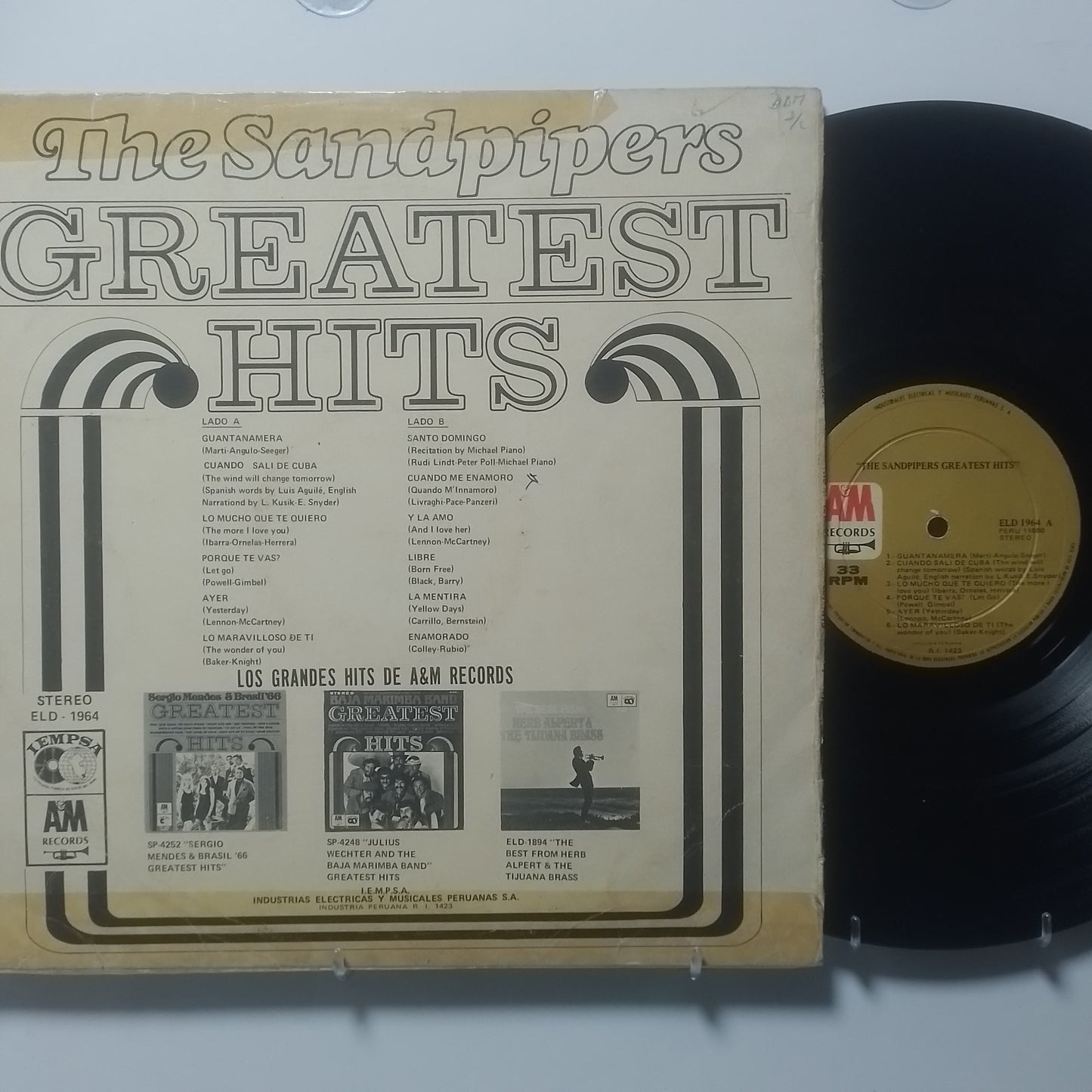 lp The Sandpipers Greatest Hits made peru 1970 rock