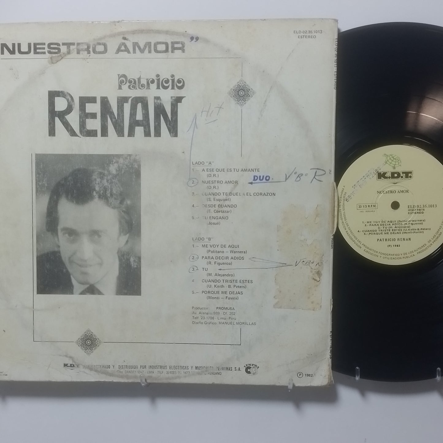 lp patricio renan nuestro amor made peru 1982 balada