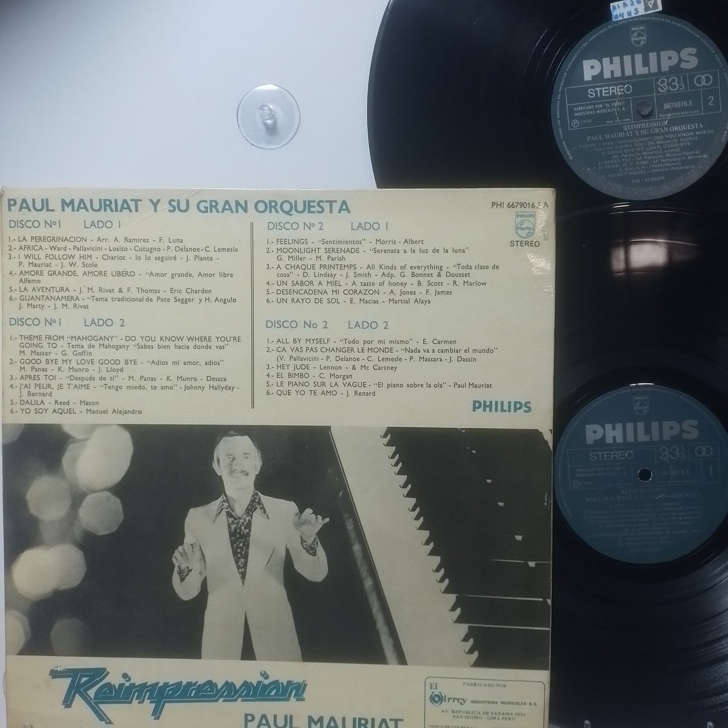 x2 lp paul mauriat reimpression made peru 1978 gatefold instrumental