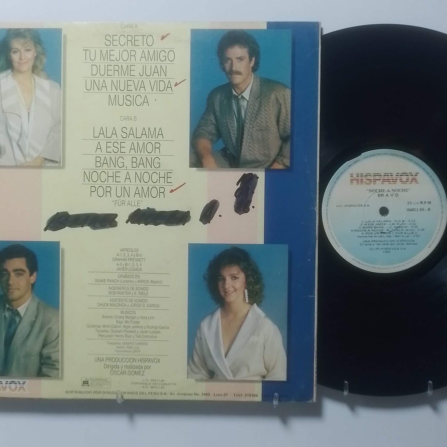 lp Bravo Noche A Noche made peru 1985 latin pop