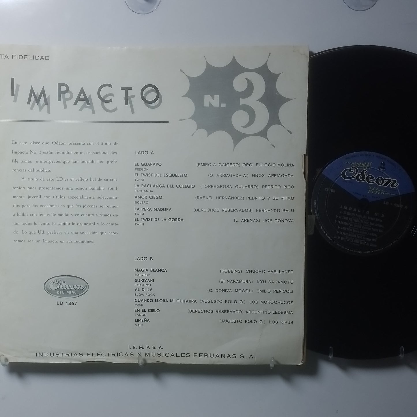 lp impacto 3 joe danova kyu sakamoto fernando balu varios made peru 1970 latin rock