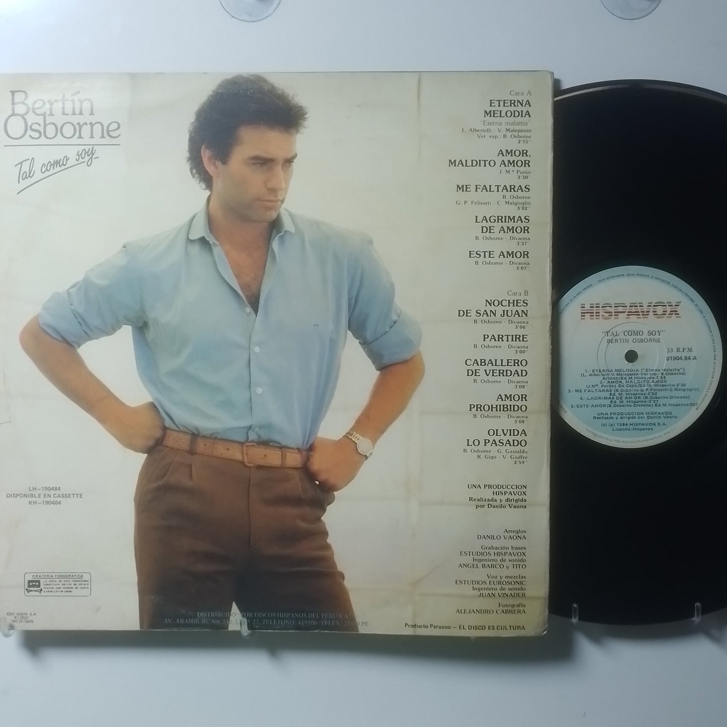 lp Bertin Osborne Tal Como Soy made peru 1984 latin pop