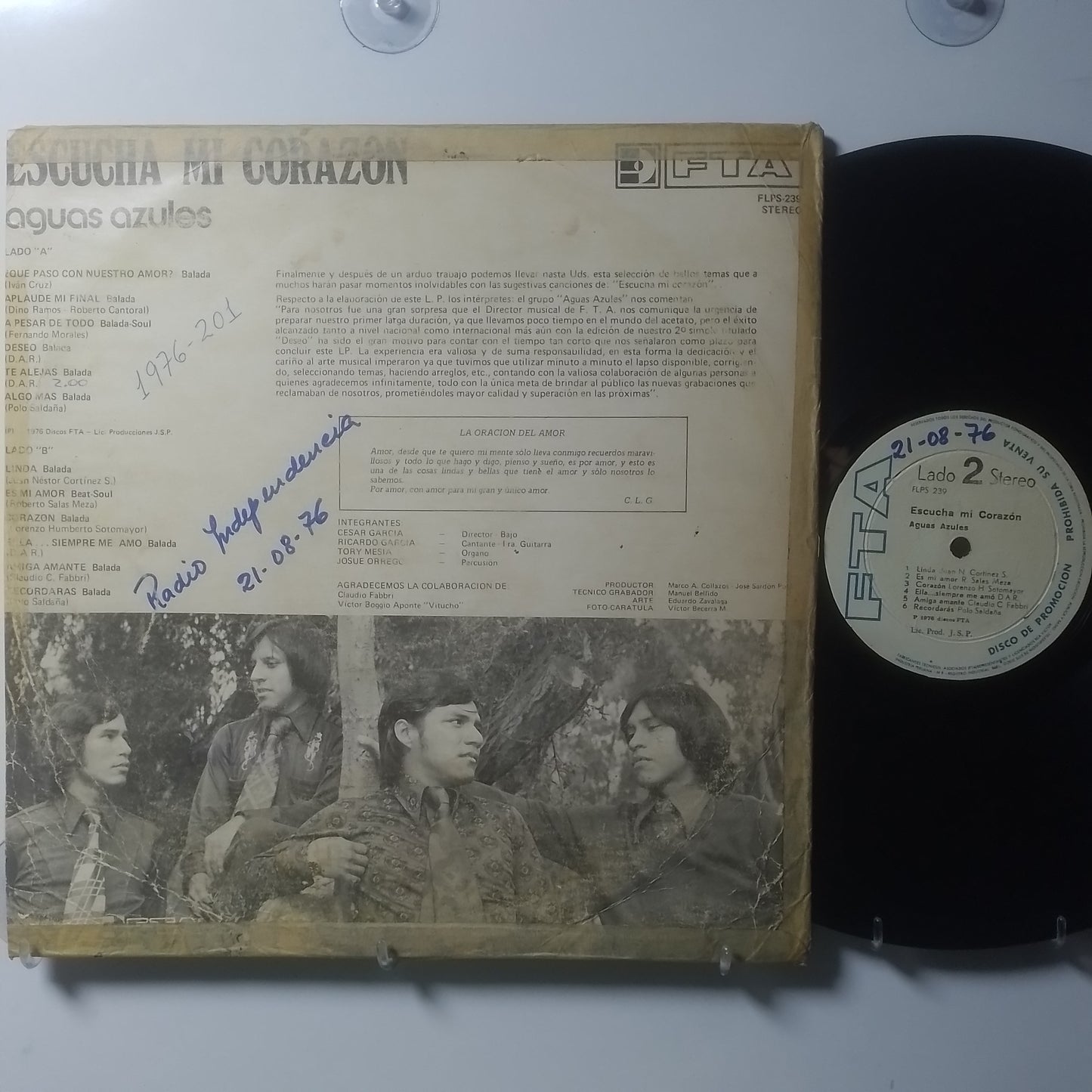 lp Aguas Azules Escucha mi corazon made peru 1976 promocional latin rock