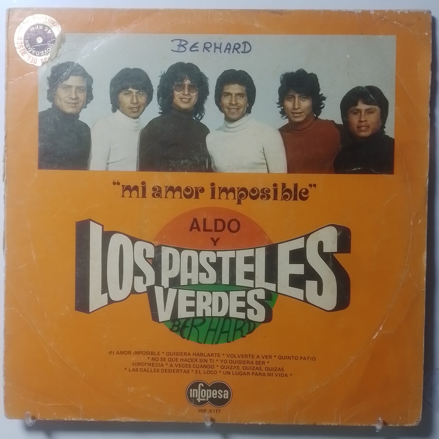 lp los pasteles verdes mi amor imposible made peru 1977 latin pop