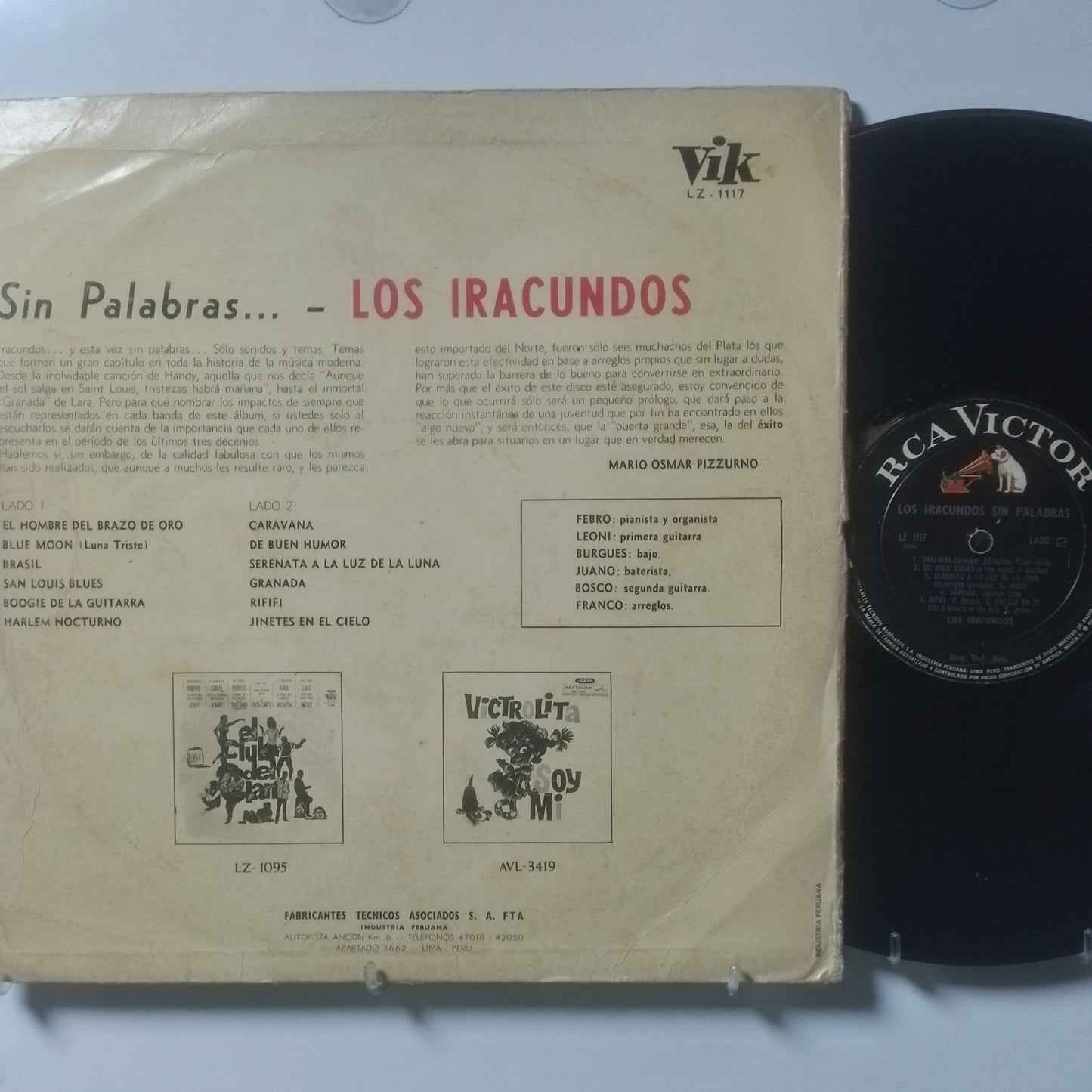 lp Los Iracundos Sin Palabras… made peru 1966 rock latin