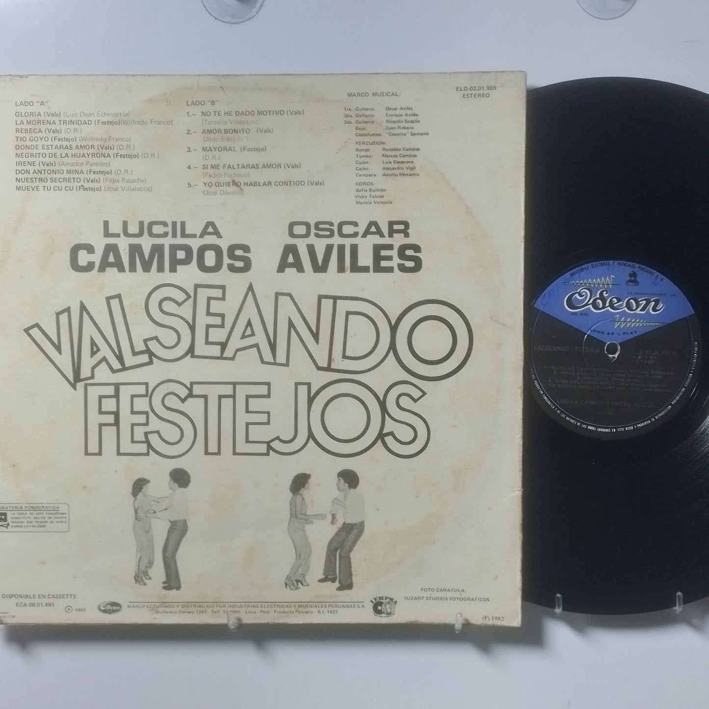 lp Oscar Aviles Lucila Campos Valseando Festejos made peru 1982 folk criollo