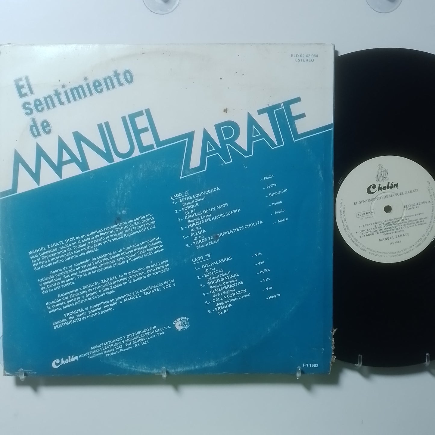 lp manuel zarate el sentimiento de manuel zarate made peru 1982 folk criollo