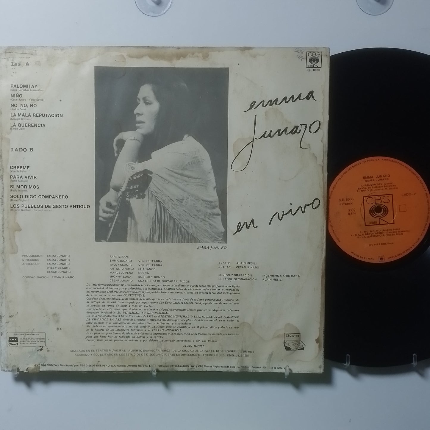 lp Emma Junaro Emma Junaro En Vivo made peru 1984 latin folk