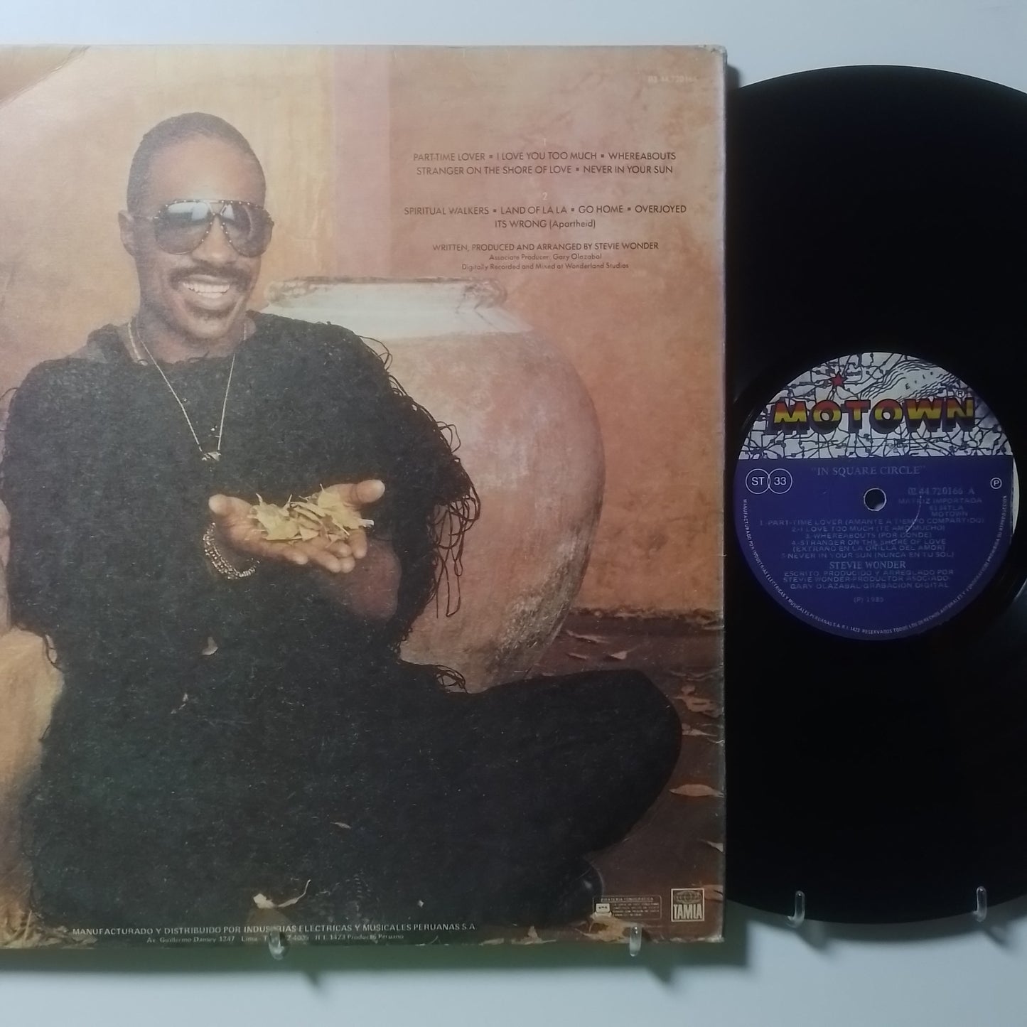 lp Stevie Wonder In Square Circle made peru 1985 gatefold con insert Synth pop