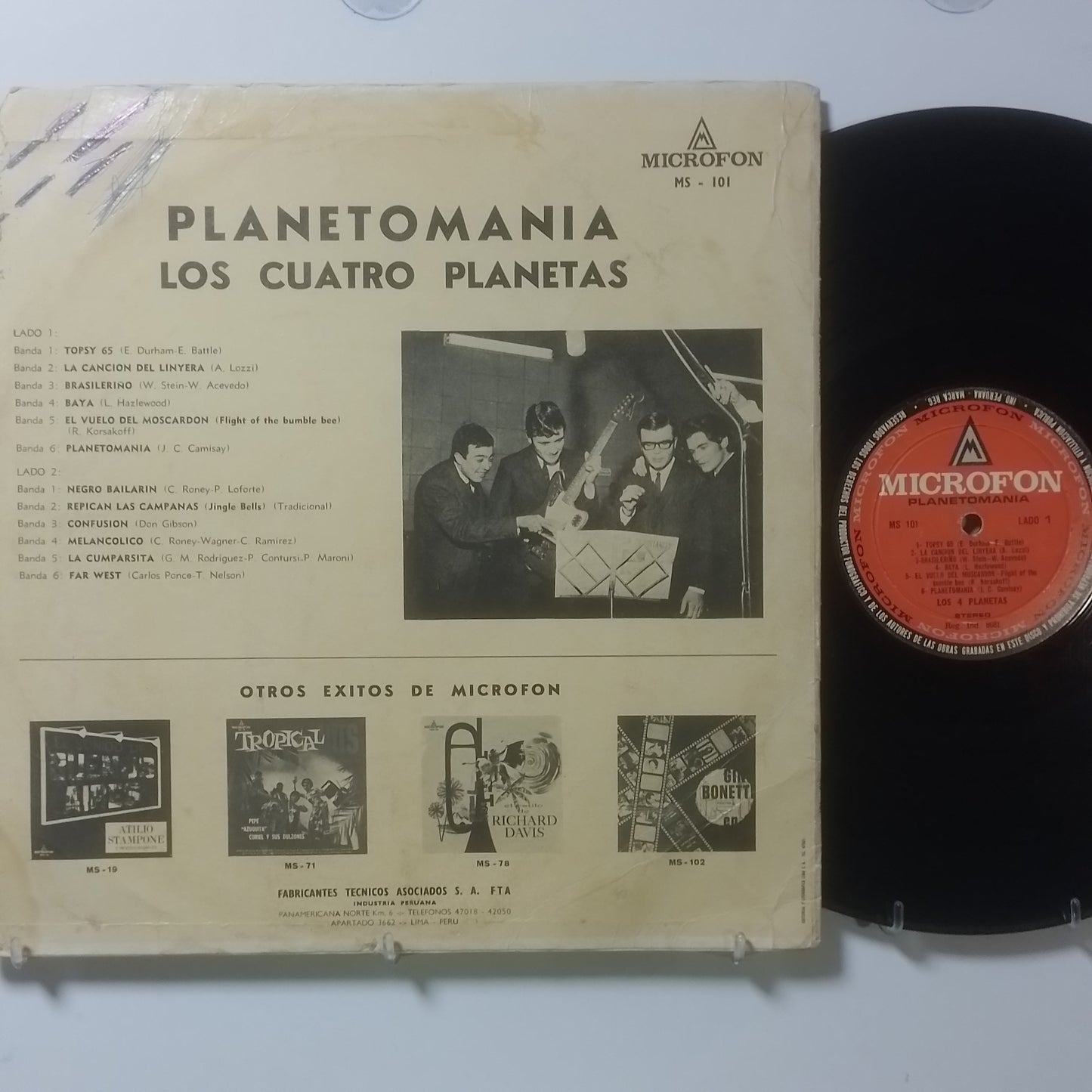 lp Los 4 Planetas Planetomania made peru 1965 latin rock