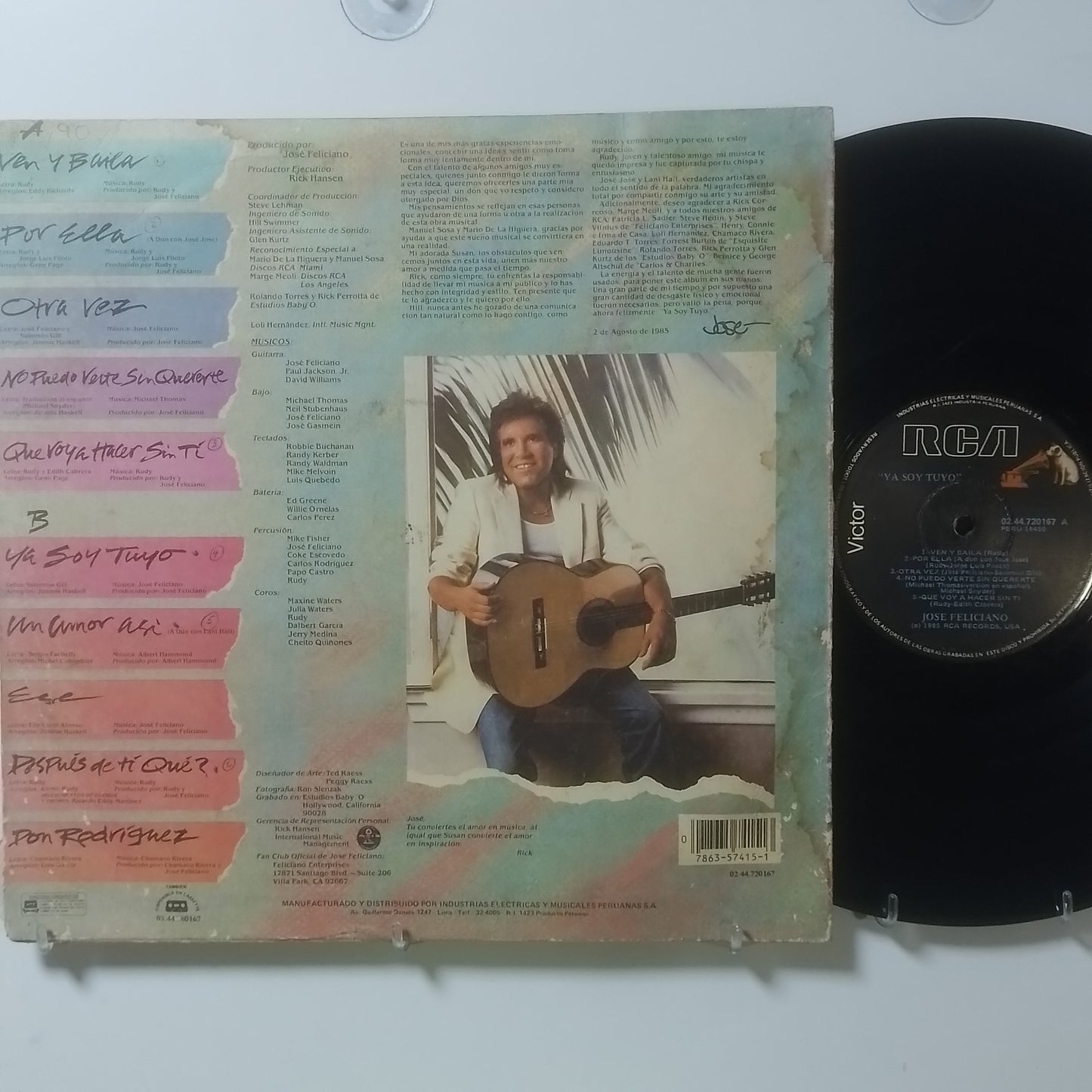 lp Jose Feliciano Ya Soy Tuyo made peru 1985 latin pop