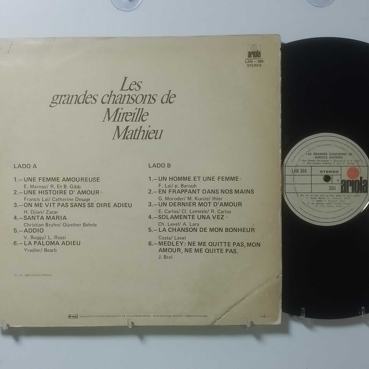 lp mireille mathieu las grandes canciones de made peru 1982 latin balada