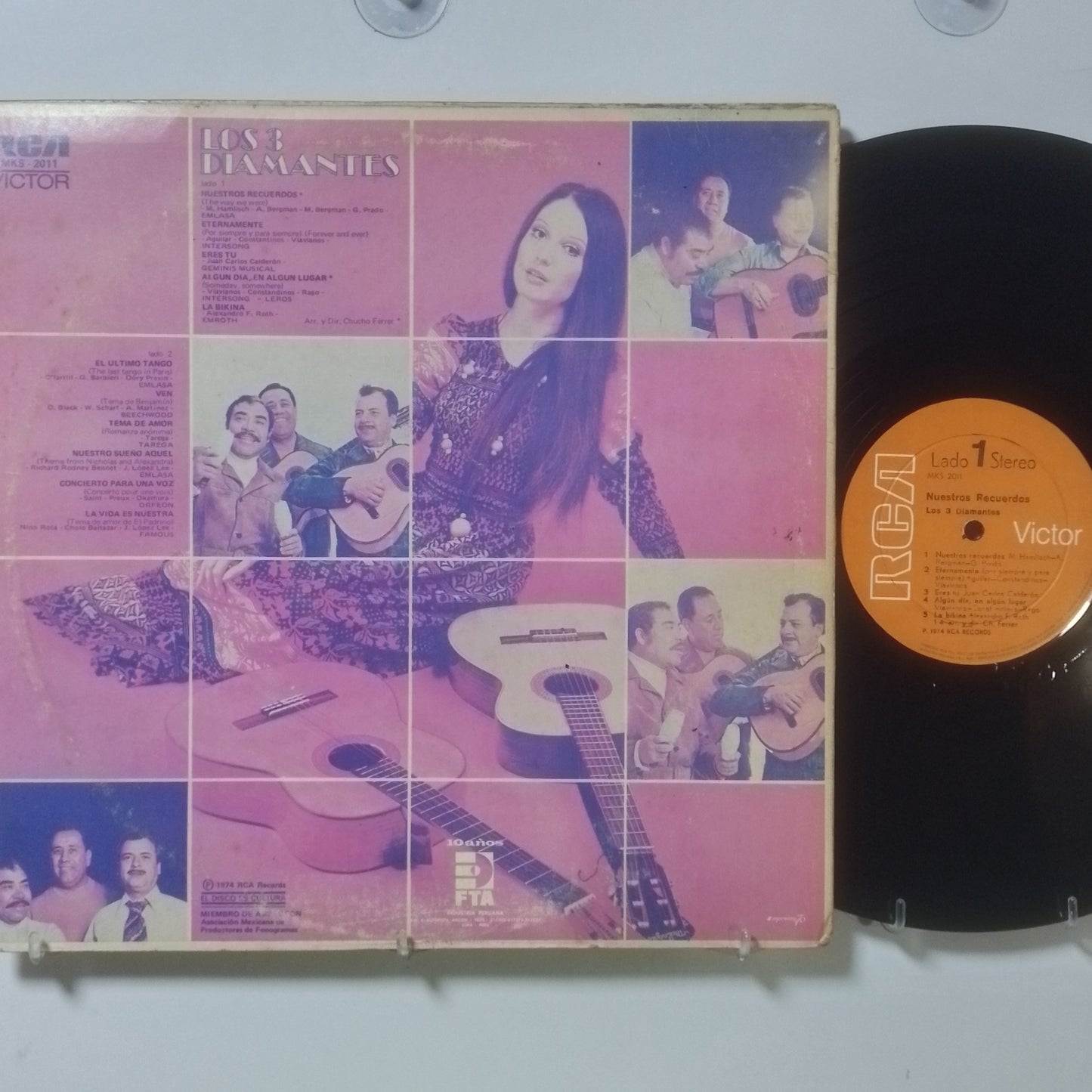 lp Los Tres Diamantes Nuestros Recuerdos made peru 1974 latin bolero