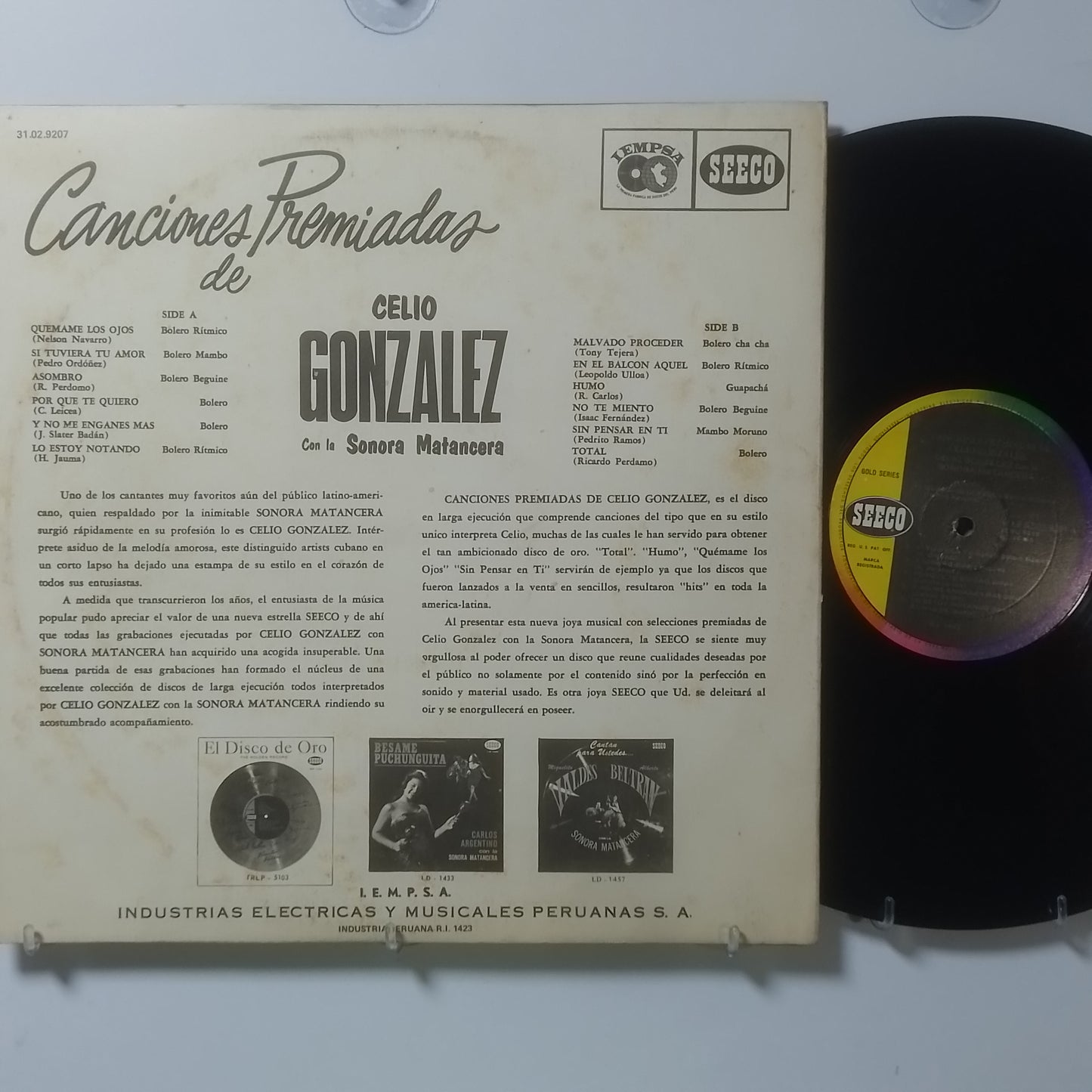 lp Celio Gonzalez Con La Sonora Matancera Canciones Premiadas De Celio Gonzalez made peru 1962 latin