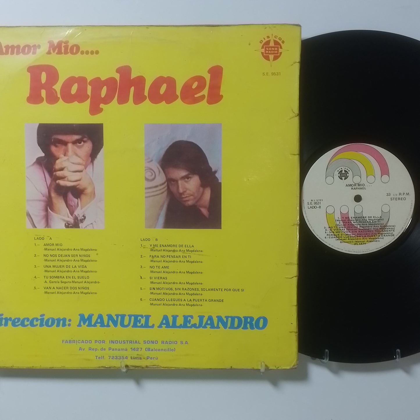 lp Raphael amor mio made peru 1975 latin pop