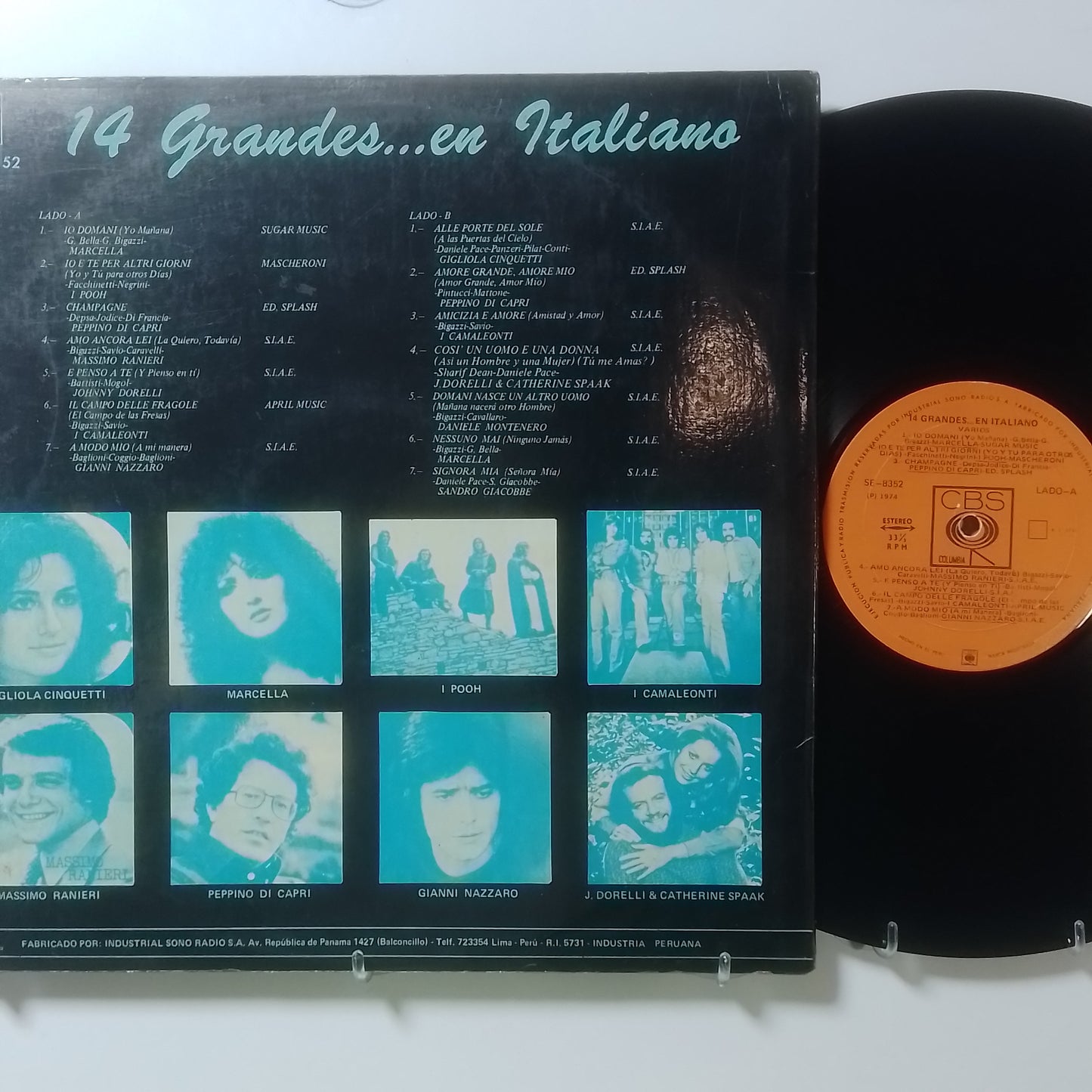 lp 14 grandes en italiano Marcella Gigliola Cinquetti I Pooh varios made peru 1974 italiano pop