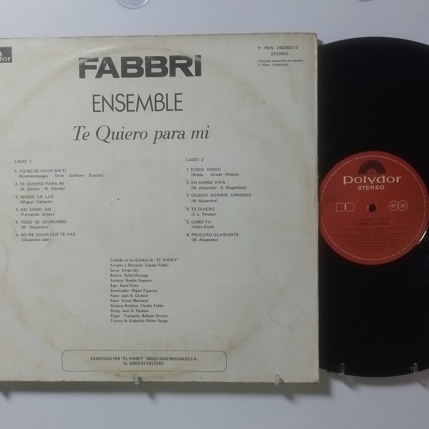 lp fabbri ensemble te quiero para mi made peru 1981 latin pop