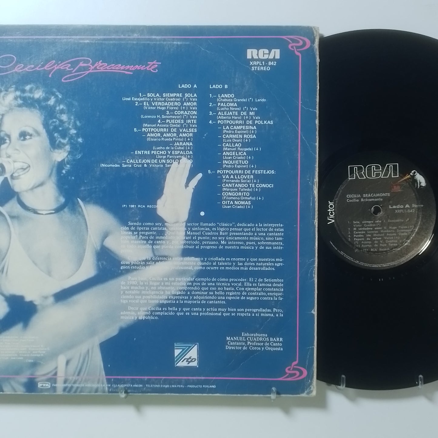 lp Cecilia Bracamonte Cecilia Bracamonte made peru 1981 criollo folk