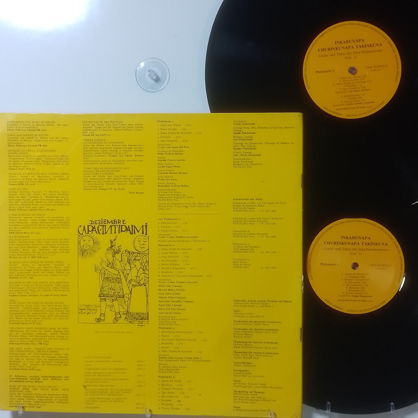 x2 lp Inkarunapa Churinkunapa Takinkuna Los Signos Centro Artístico Ayacucho Antonio Sulca Huancarute made alemania 1984 quechua folk