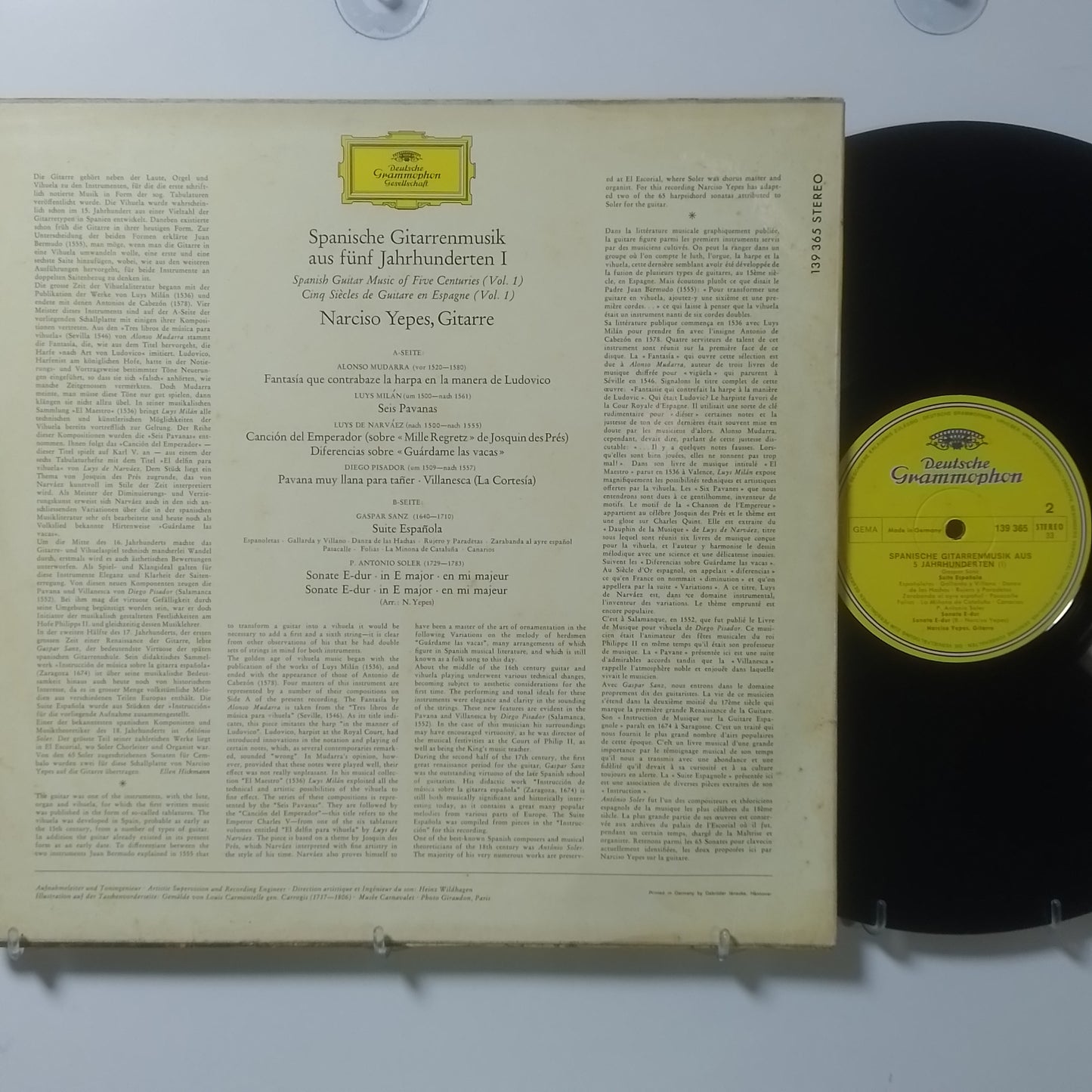 lp Narciso Yepes Spanische Gitarrenmusik Aus Fünf Jahrhunderten Vol 1 made alemania 1969 clasico