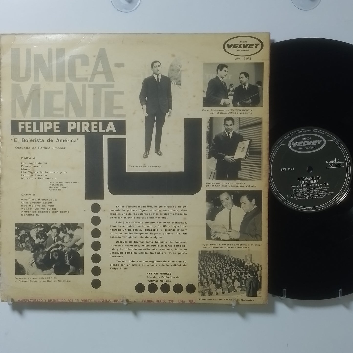 lp Felipe Pirela Unicamente Tu made peru 1964 latin